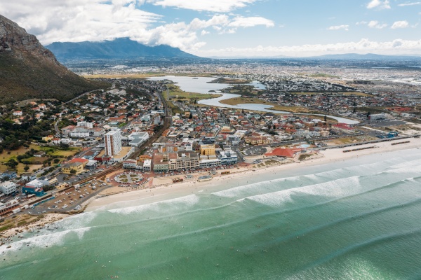 aerial view of muizenberg cape