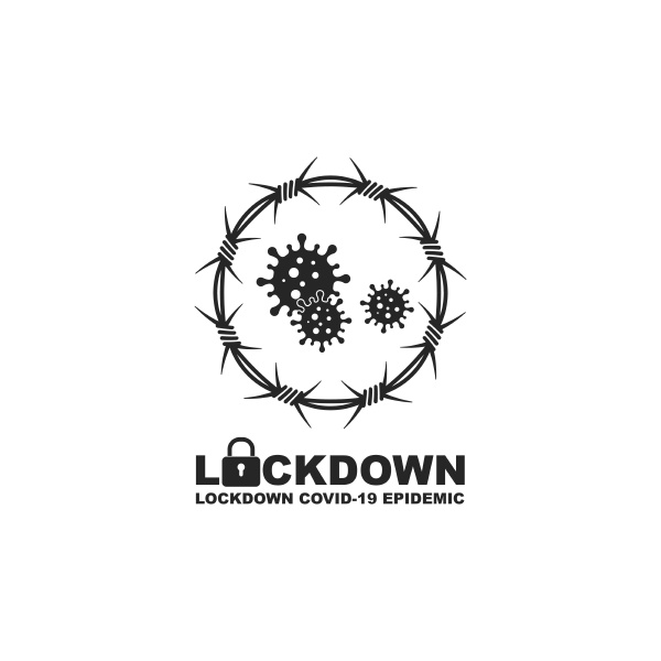 covid 19 corona virus lockdown vector