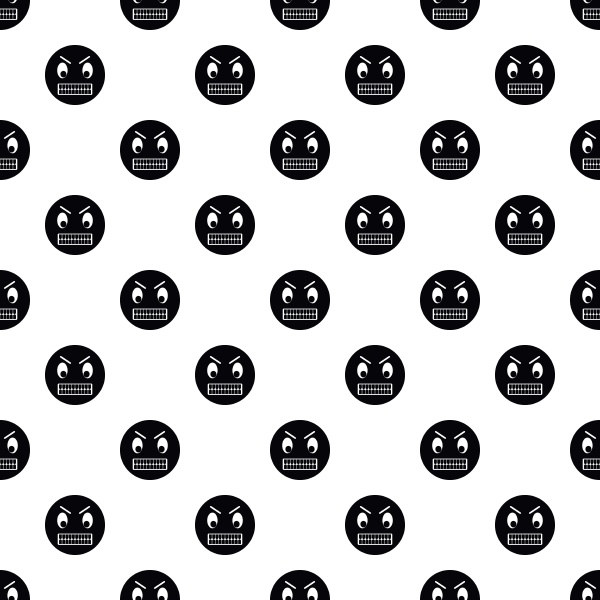 irritated smiley pattern simple style