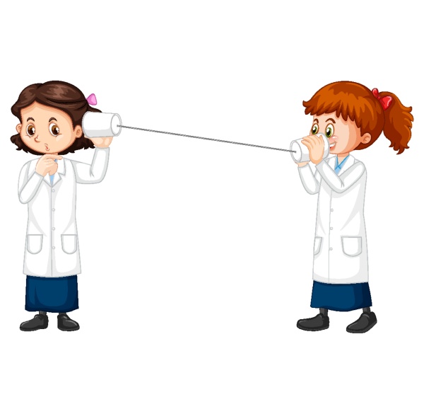 two scientist girls cartoon character string