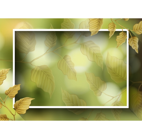 border template with green leaves