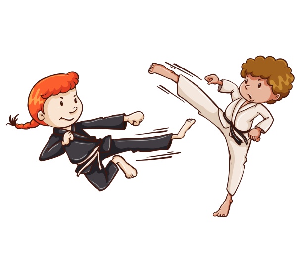 girl and boy karate scene