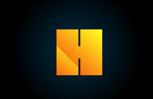 geometric alphabet h letter logo for