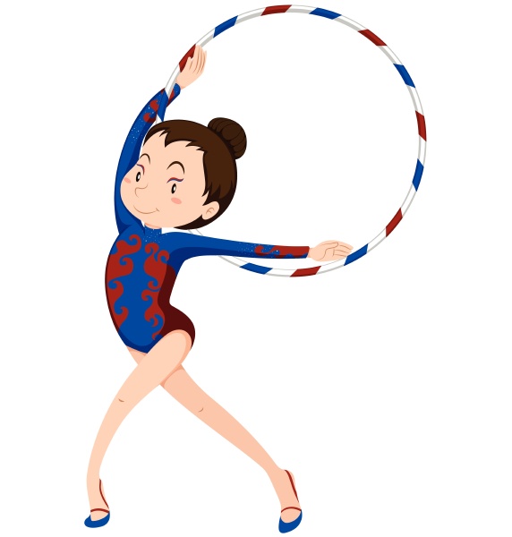 female athlete doing gymnastics with hoop