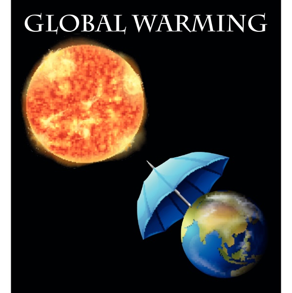 global warming theme with earth and