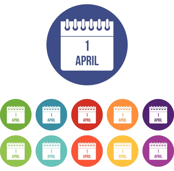 calendar april 1 set icons
