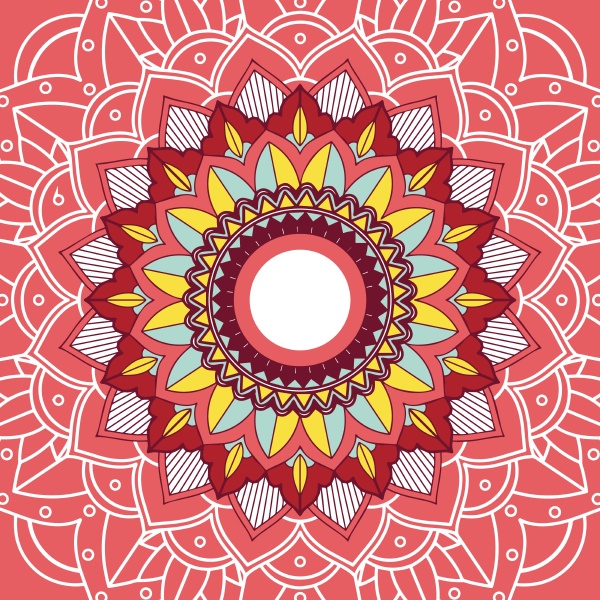mandala patterns on red background