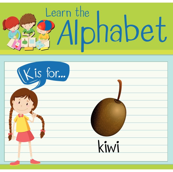 flashcard letter k is for kiwi