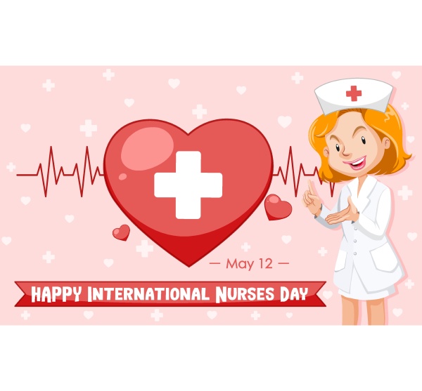 happy international nurses day font with