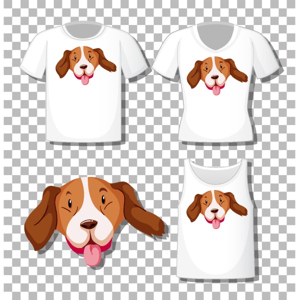 cute dog cartoon character with set