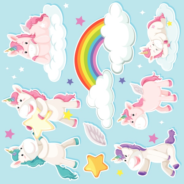 set of unicorn sticker