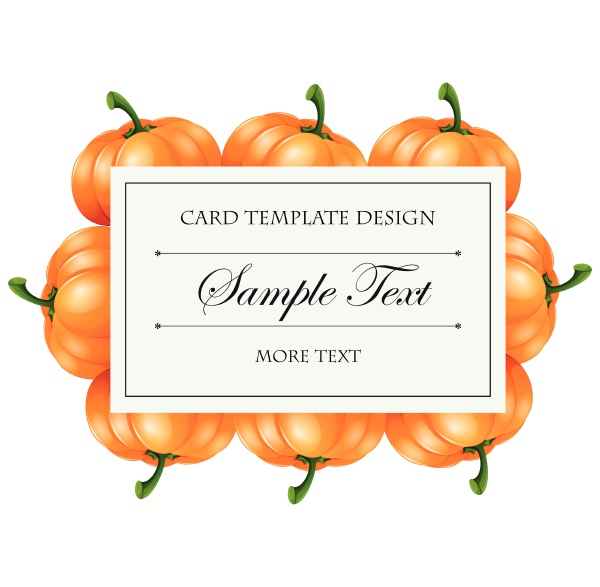 card template with pumpkin frame
