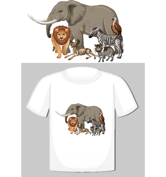 group of wild animals design for