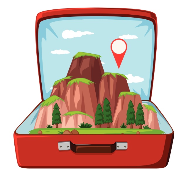 nature mountain in suitcase