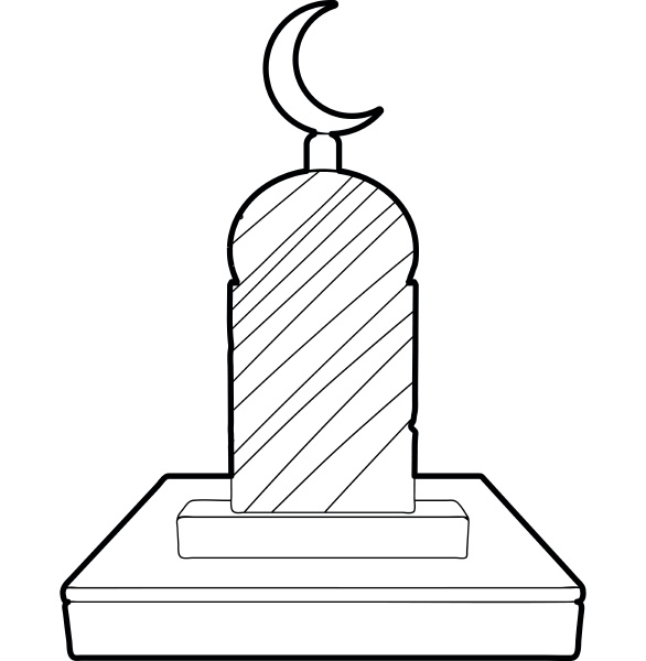 muslim grave icon outline style