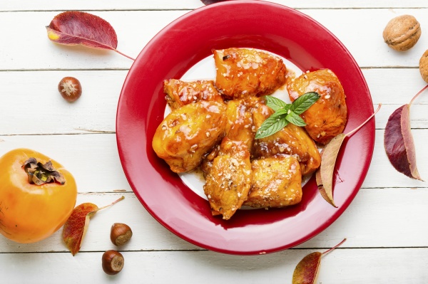 appetizing caramelized persimmon