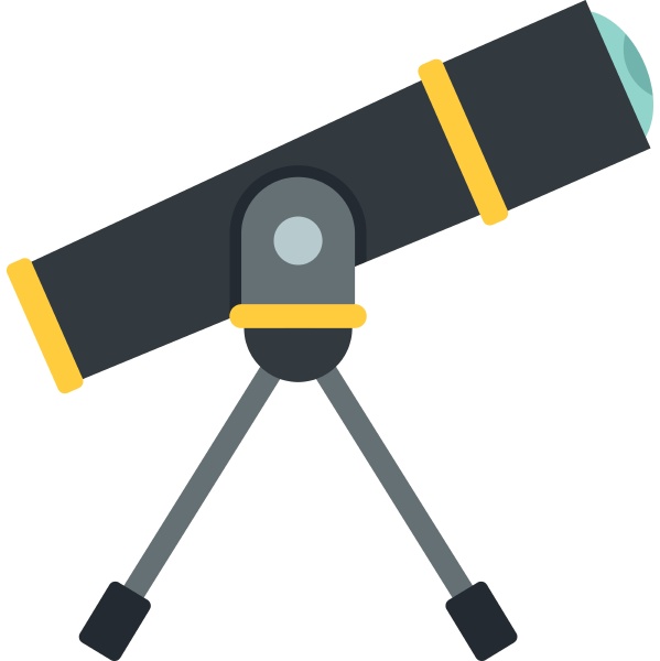 telescope icon flat style