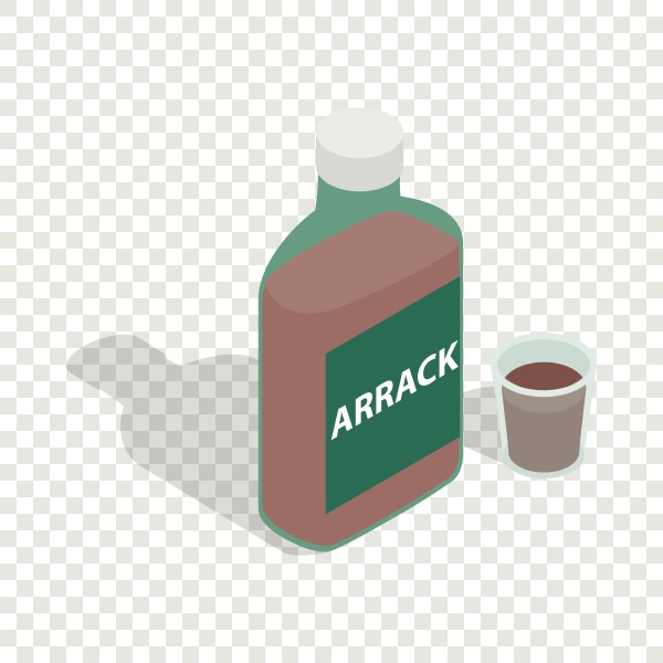 bottle of arrack isometric icon