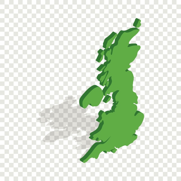 map of great britain isometric icon