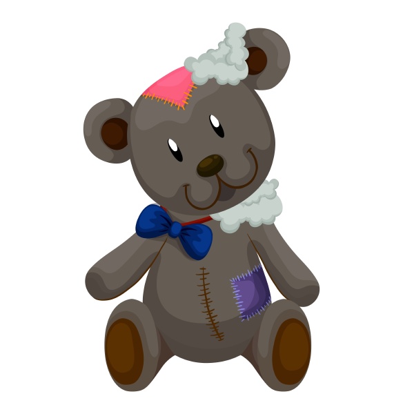 old teddy bear with patches