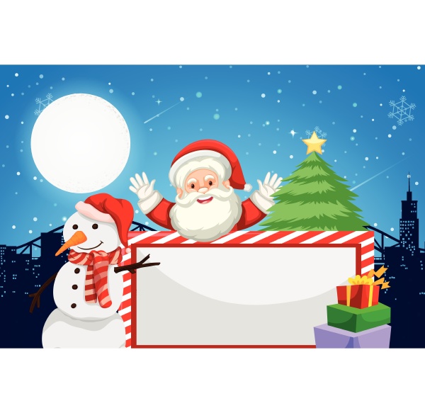 santa and holiday themed blank frame