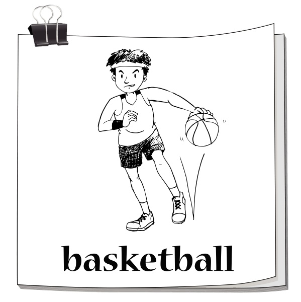 card with man playing basketball