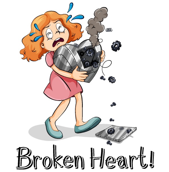 font design for word broken heart