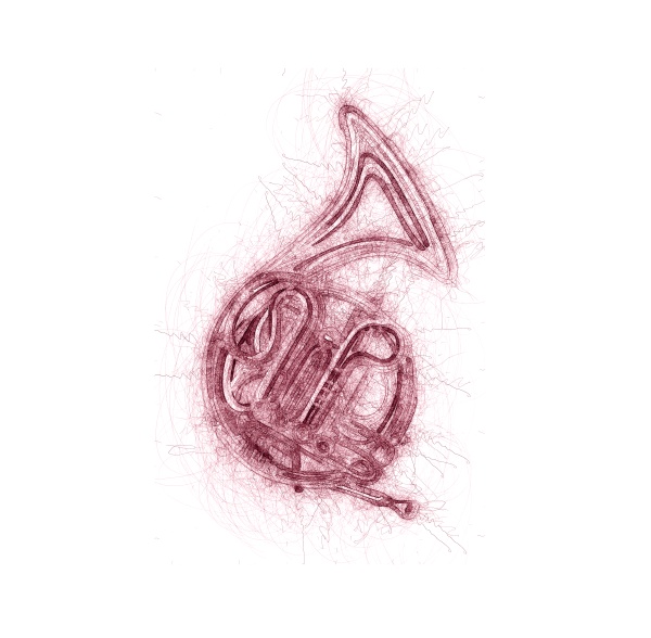 french horn sketch