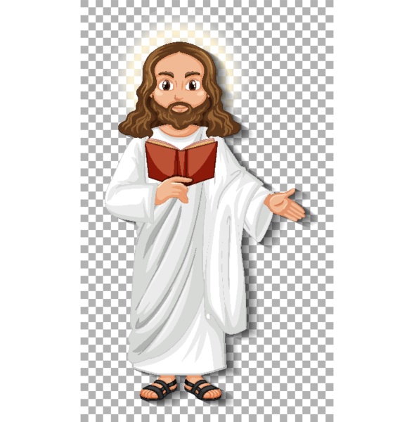 isolated jesus cartoon character