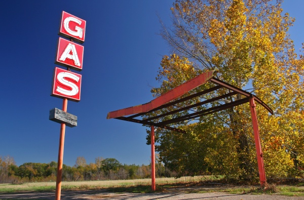 old abandoned gas station rural eastern
