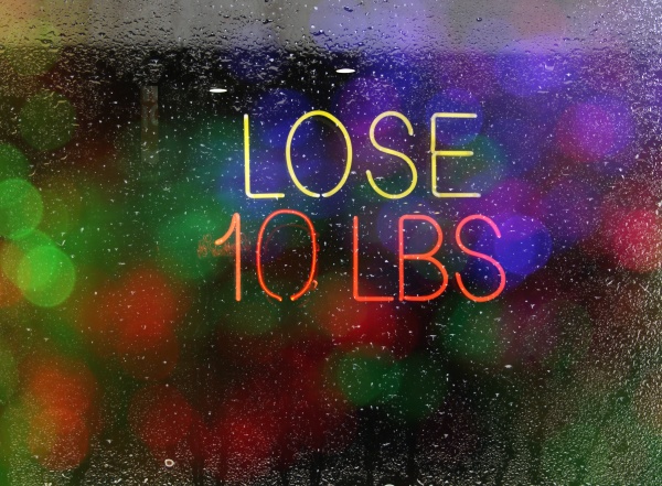 neon weight loss sign in health