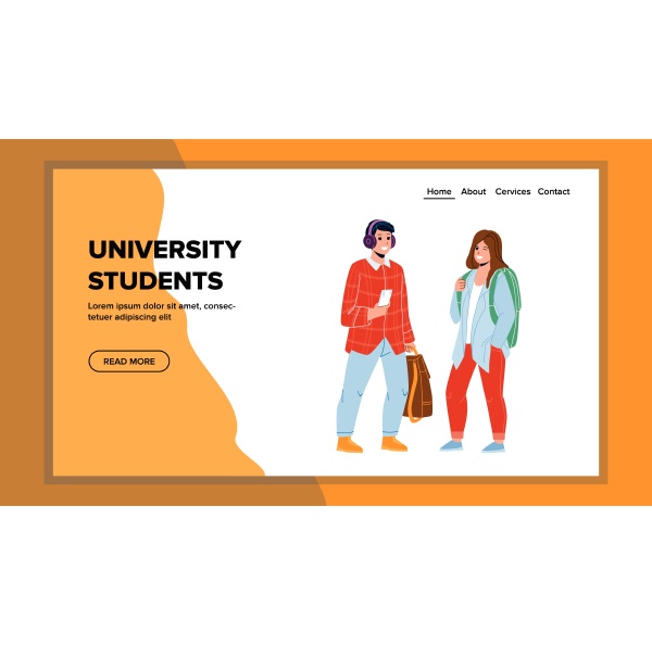 university students waiting lesson together vector