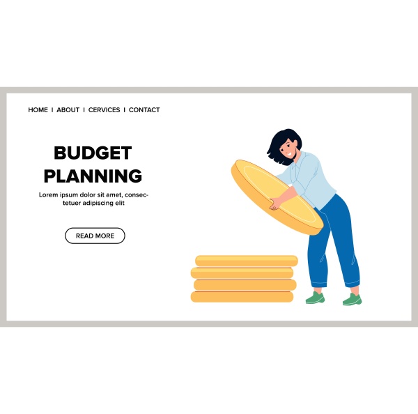 budget planning businesswoman accountant vector