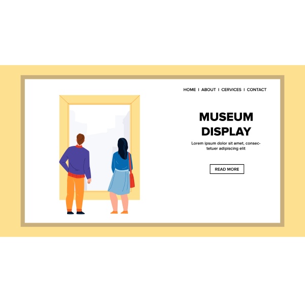 museum display looking man and woman