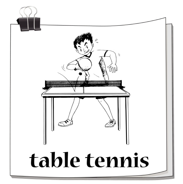 man playing table tennis on table