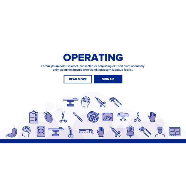operating instruments vector thin line icons