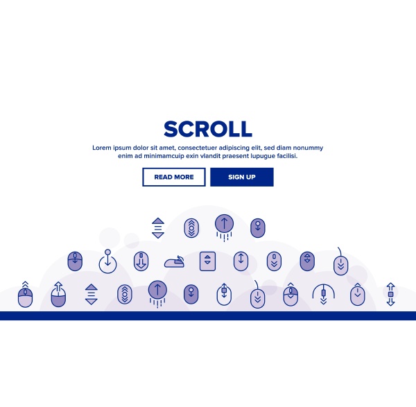 collection scroll thin line sign icons