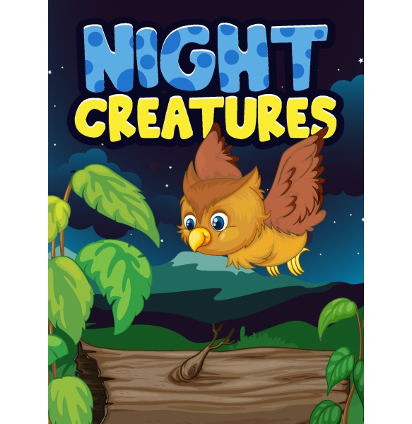 scene background design with word night