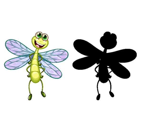 set of insect cartoon character and