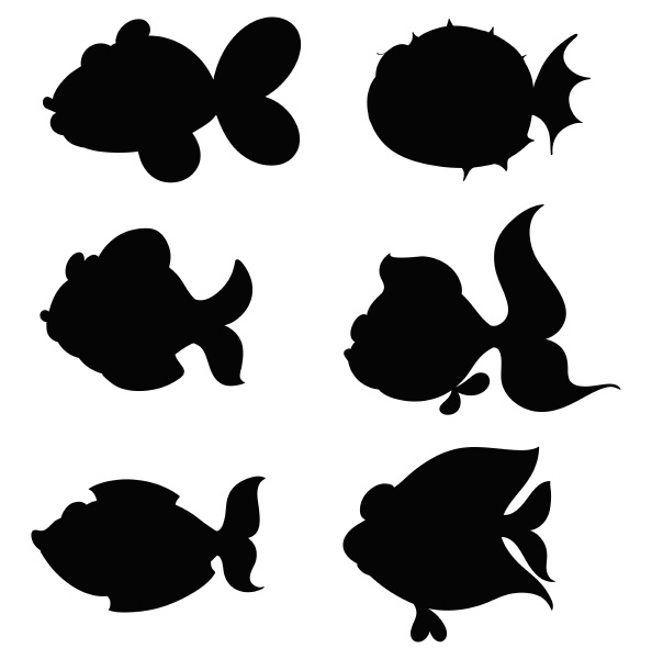 silhouettes of fishes