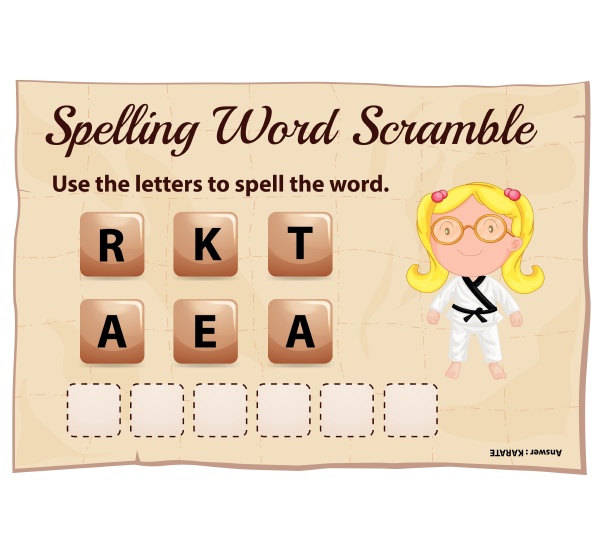 spelling word scramble game with word