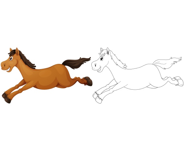 animal outline for pony running