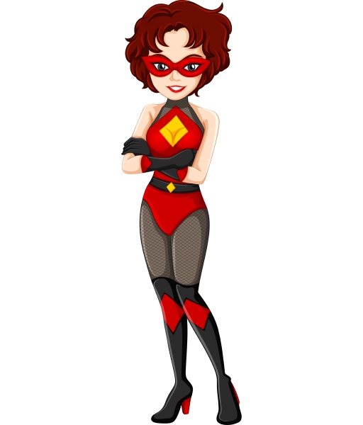 a female superhero with a red
