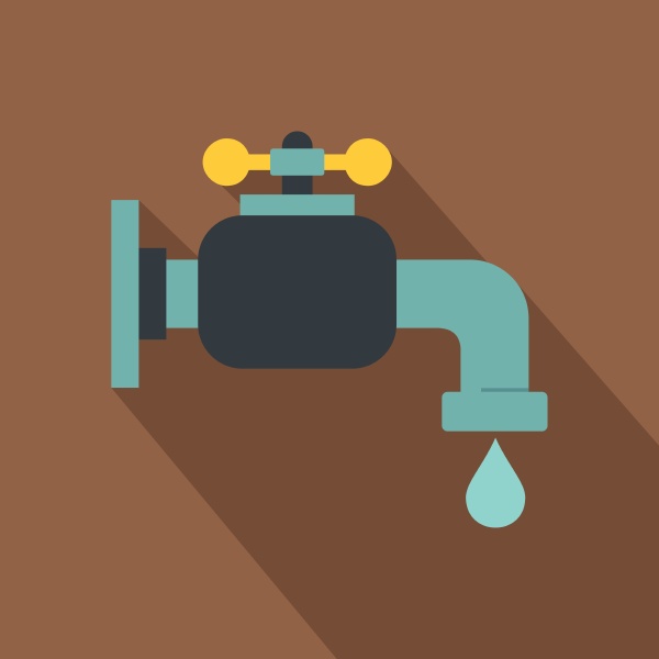 water tap icon flat style