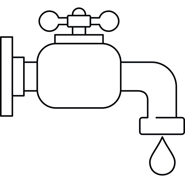 water tap icon outline style