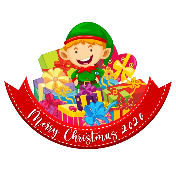 merry christmas 2020 font banner with