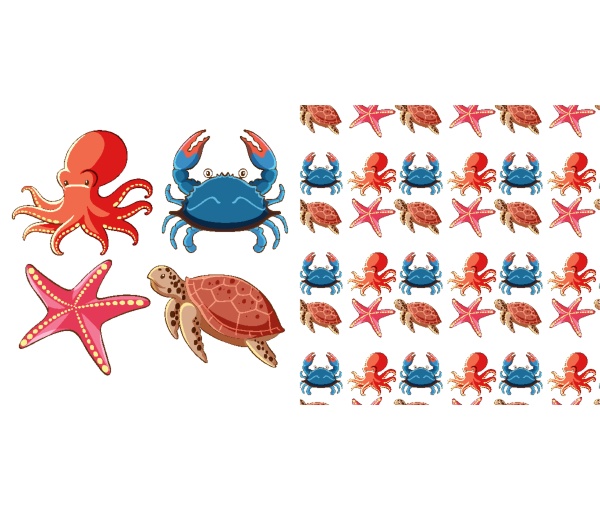 seamless background design with sea creatures