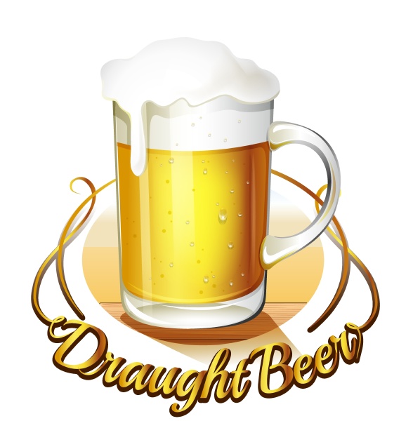 a draught beer label and a