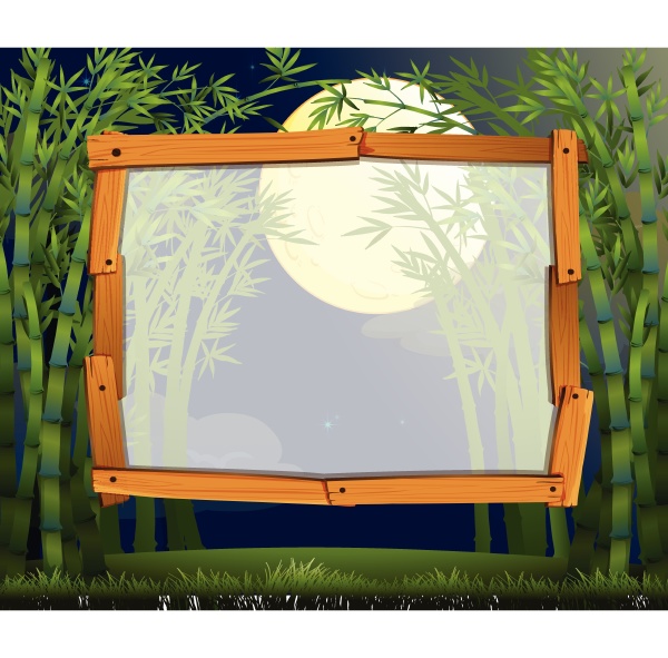 border design with bamboo forest at