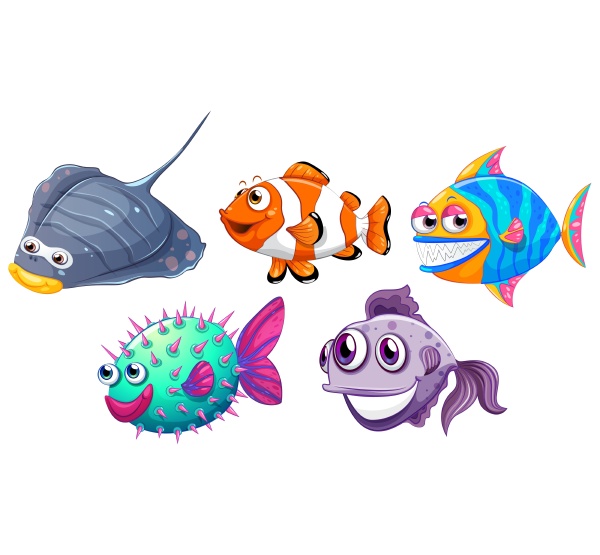 five different fishes